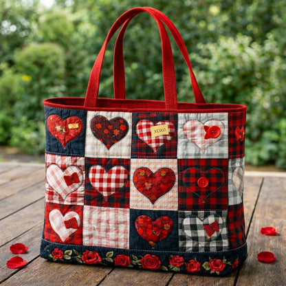Heart Patchwork Tote Quilted Tote Bag GFTOHD13448