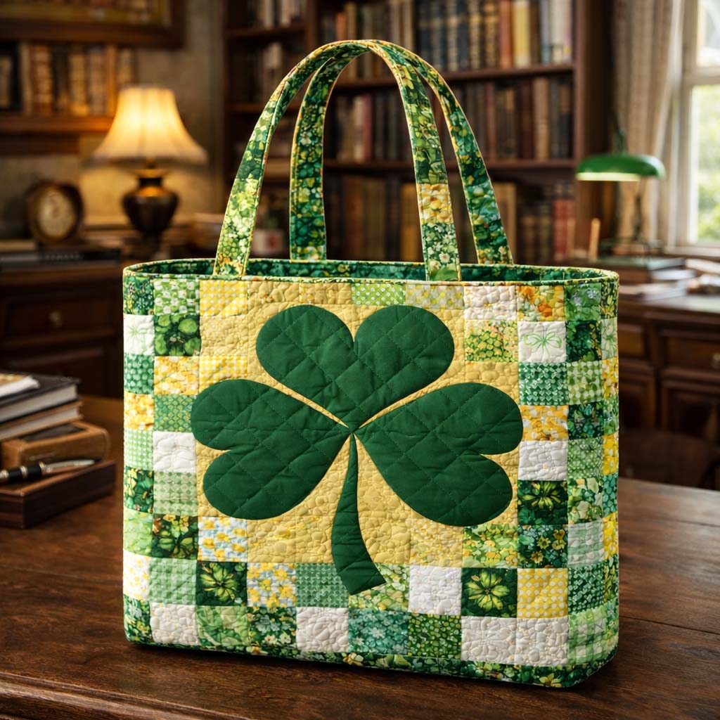 Lucky Clover Patch Quilted Tote Bag GFTOHD13458