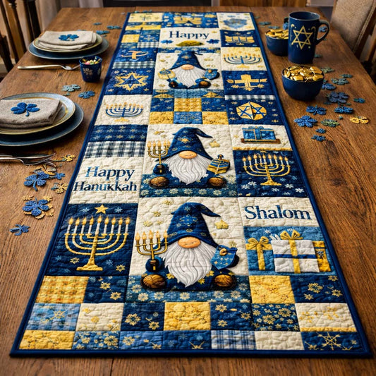 Hanukkah Gnome Joy Quilted Table Runner GFTOHD13464