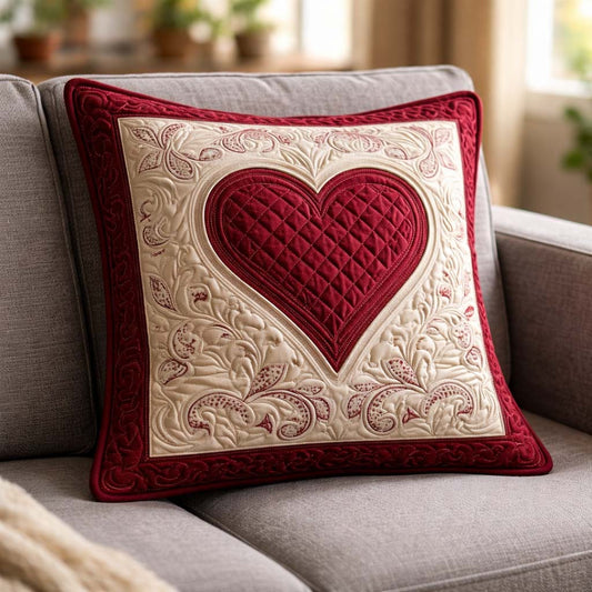 Crimson Heartloom Quilted Pillow Case GFTOHD13474
