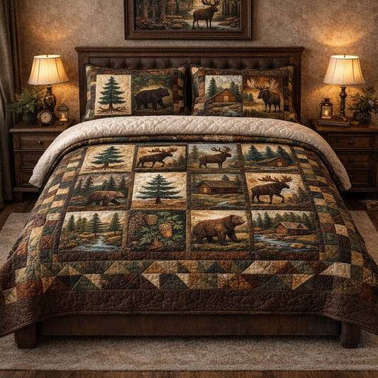 Rustic Forest Wildlife Duvet Cover Set GFTOHD13475