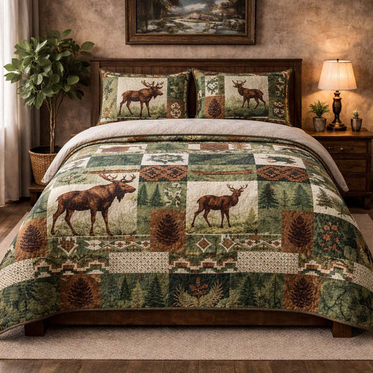 Woodland Elk Retreat Duvet Cover Set GFTOHD13477