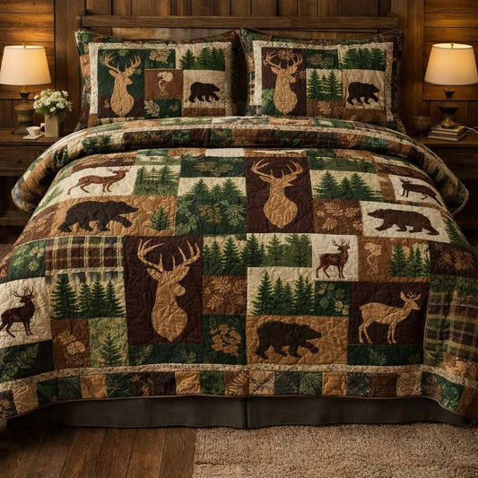 Forest Bear Lodge Duvet Cover Set GFTOHD13478