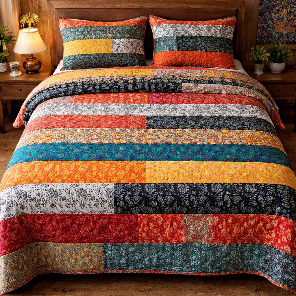 Boho Stripe Harmony Duvet Cover Set GFTOHD13482