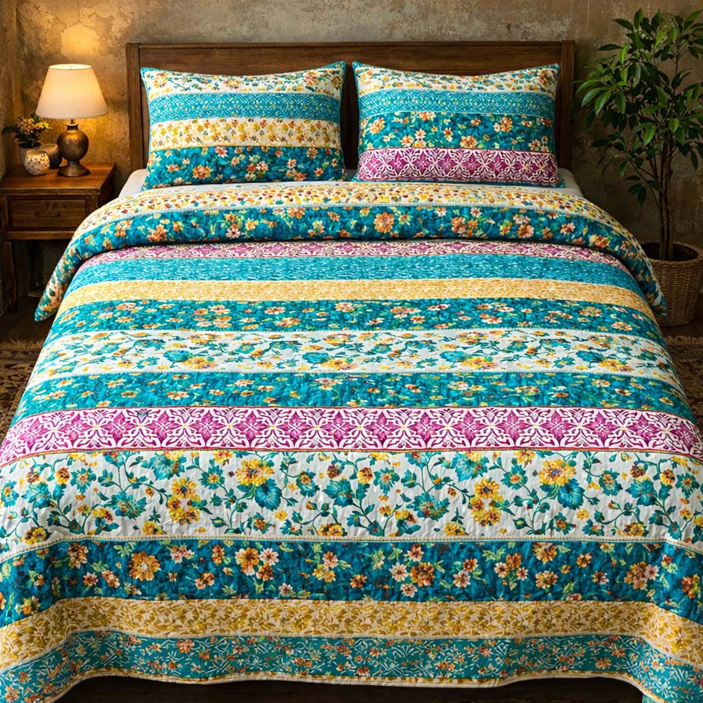 Bohemian Floral Breeze Duvet Cover Set GFTOHD13483