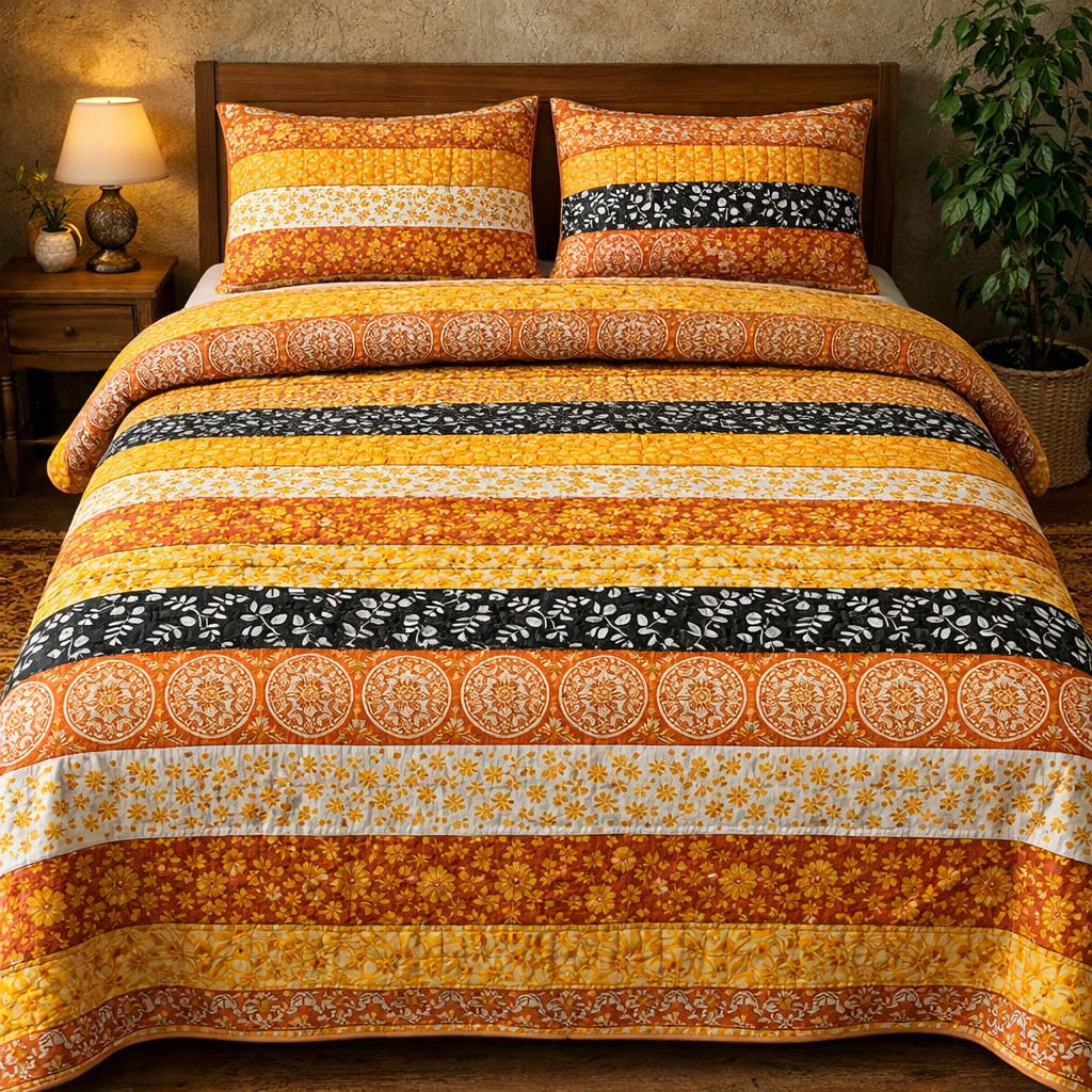 Golden Boho Sunset Duvet Cover Set GFTOHD13485
