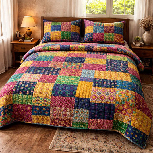 Bohemian Color Mosaic Duvet Cover Set GFTOHD13486