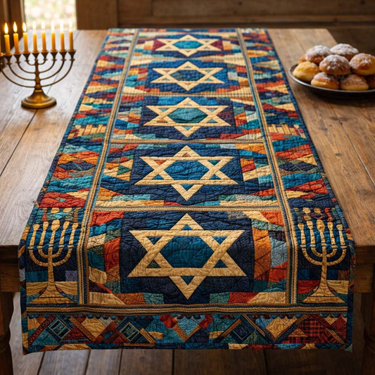 Hanukkah Star Legacy Quilted Table Runner GFTOHD13492