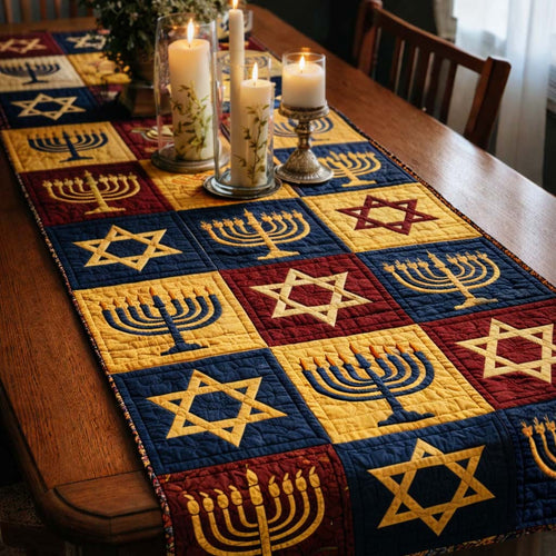 Sacred Hanukkah Patch Quilted Table Runner GFTOHD13500