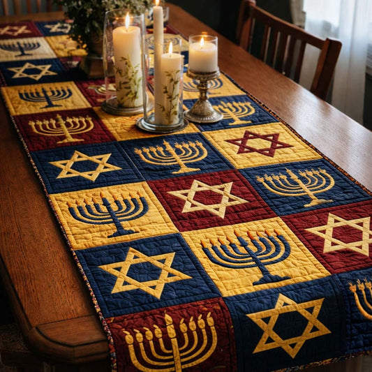Sacred Hanukkah Patch Quilted Table Runner GFTOHD13500
