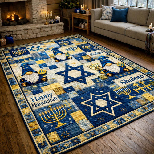 Cozy Hanukkah Grid Area Rug GFTOHD13509
