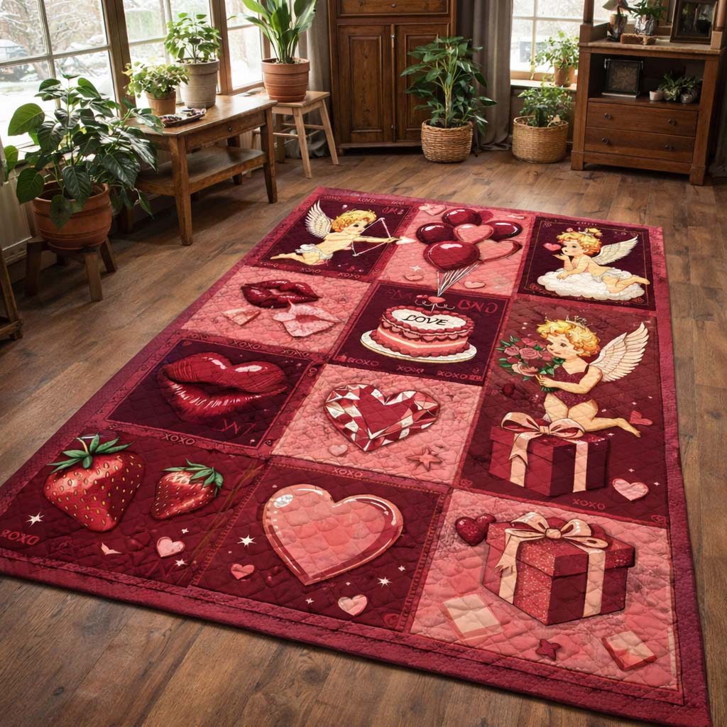 Cupid Valentine Patch Area Rug GFTOHD13514