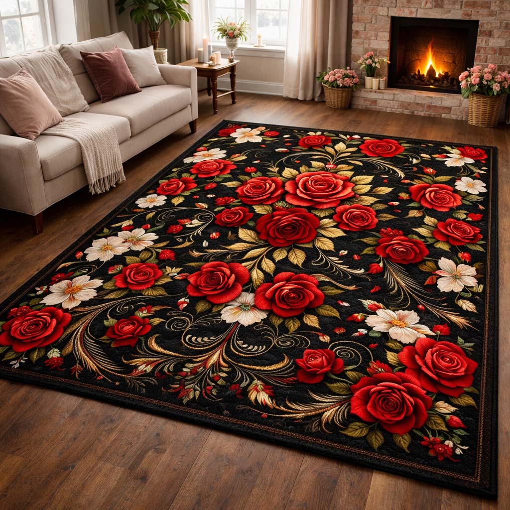 Rose Garden Elegance Area Rug GFTOHD13517