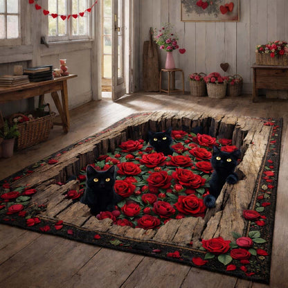 Mystic Rose Cats Area Rug GFTOHD13518