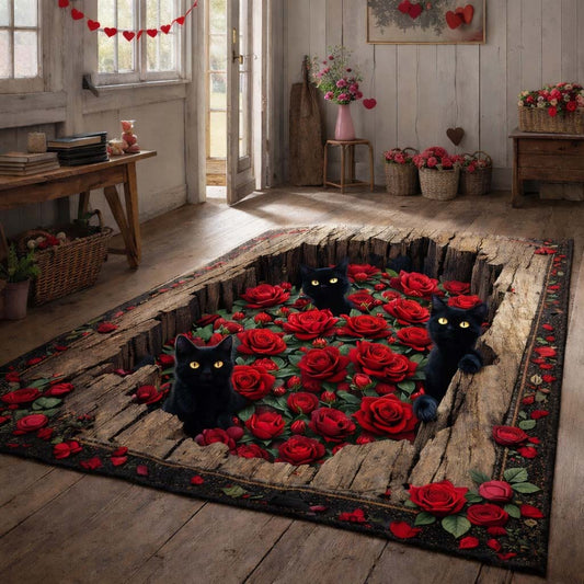 Mystic Rose Cats Area Rug GFTOHD13518