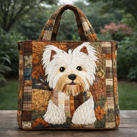 Autumn Westie Charm Quilted Tote Bag GFTOHD13525