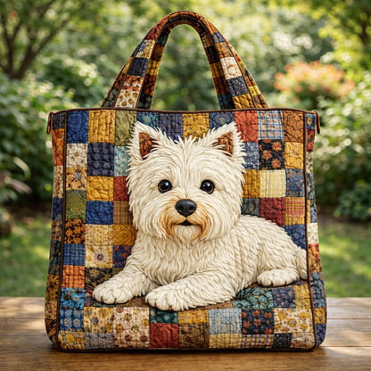 Patchwork Westie Bliss Quilted Tote Bag GFTOHD13526