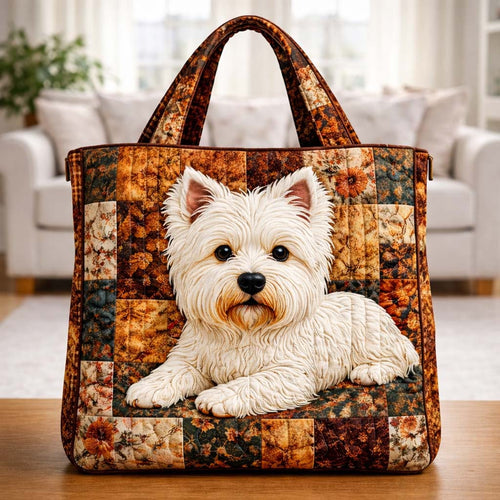Cozy Westie Home Quilted Tote Bag GFTOHD13527