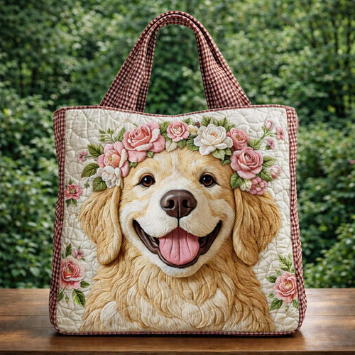 Floral Golden Crown Quilted Tote Bag GFTOHD13536