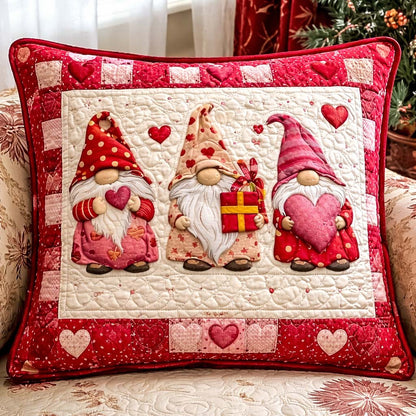 Valentine Gnome Friends Quilted Pillow Case GFTOHD13570
