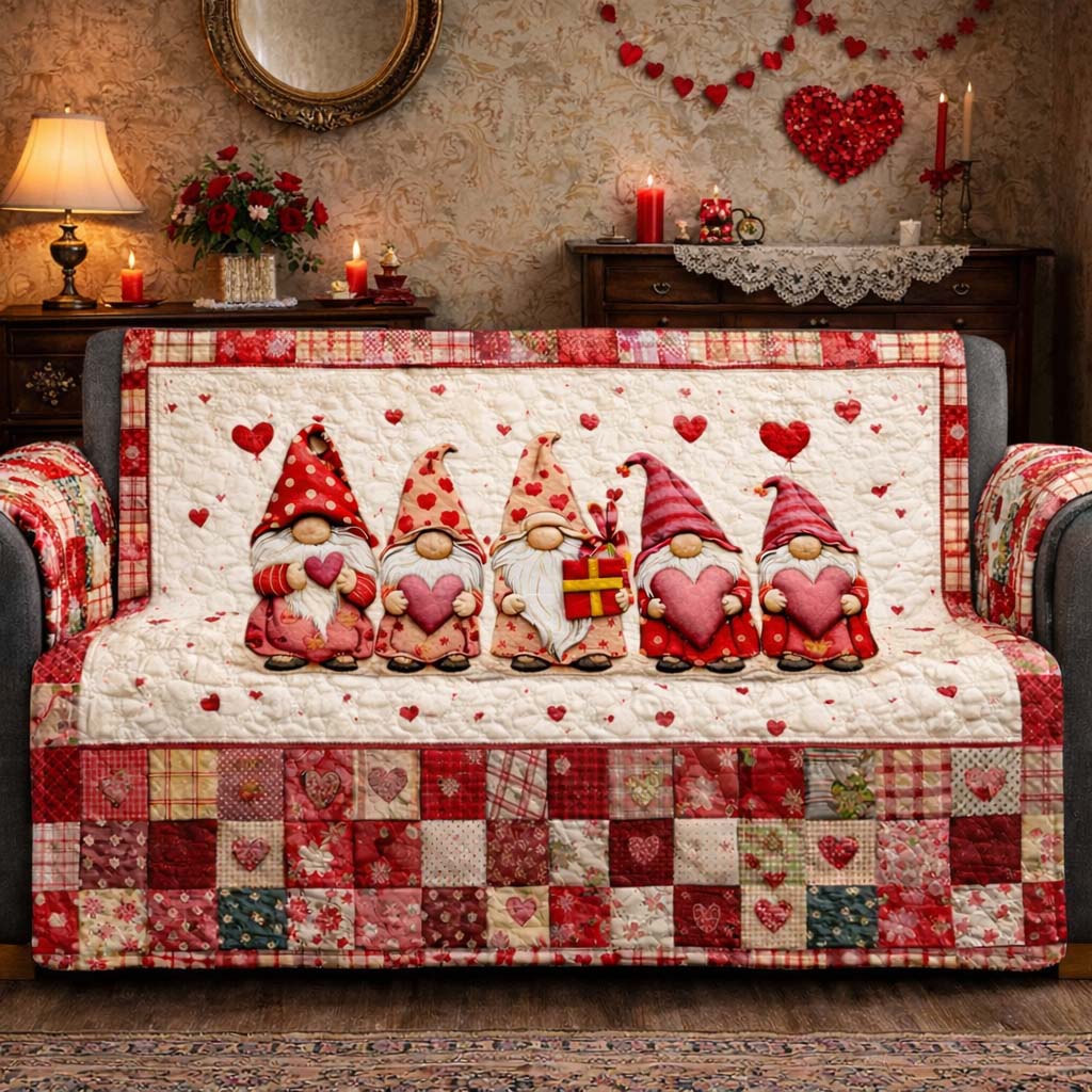 Gnome Love Quilted Sofa Cover GFTOHD13580