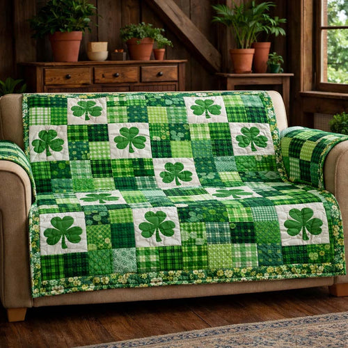 Classic Shamrock Patch Quilted Sofa Cover GFTOHD13583