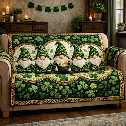 Lucky Gnome Row Quilted Sofa Cover GFTOHD13589