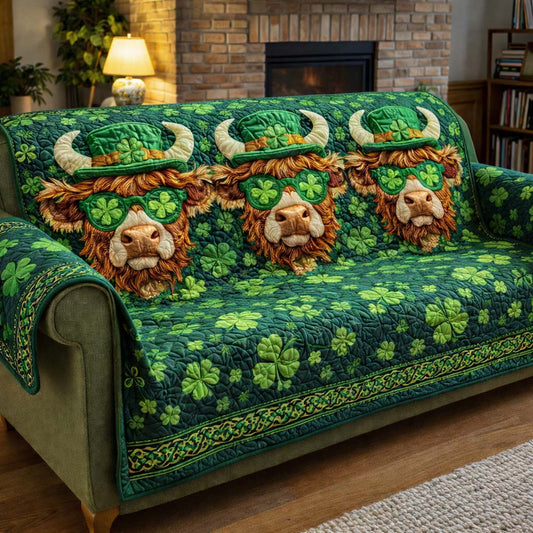 Irish Highland Luck Quilted Sofa Cover GFTOHD13590