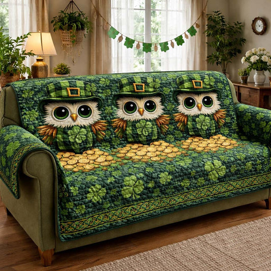 Lucky Owl Trio Quilted Sofa Cover GFTOHD13591