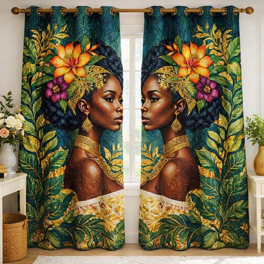 Rooted African Beauty Quilted Curtains GFTOHD13599