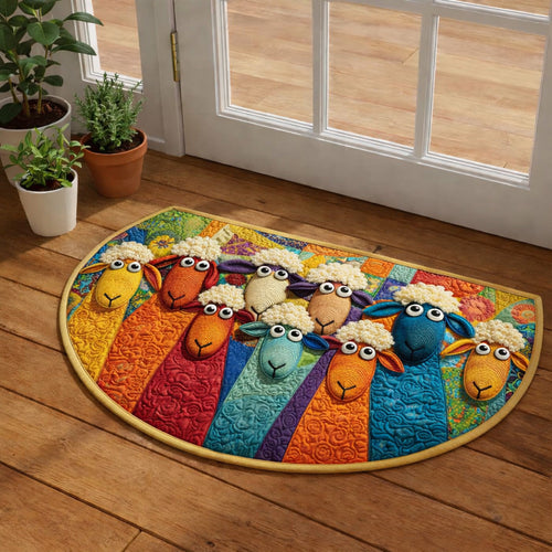 Colorful Sheep Patchwork Quilted Welcome Mat GFTOHD13672