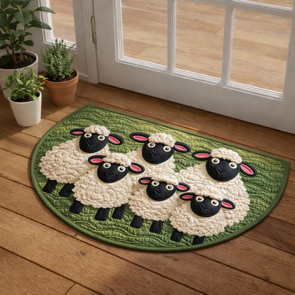 Classic Green Sheep Quilted Welcome Mat GFTOHD13673
