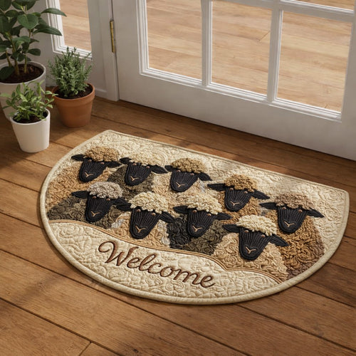 Rustic Welcome Sheep Quilted Welcome Mat GFTOHD13674