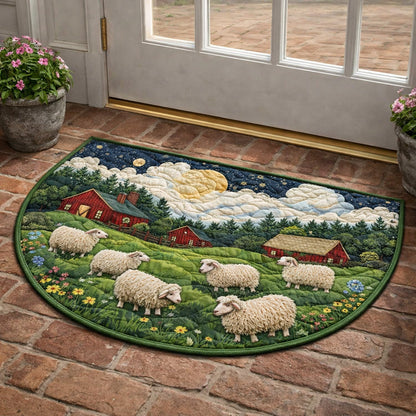 Moonlit Farm Sheep Quilted Welcome Mat GFTOHD13676
