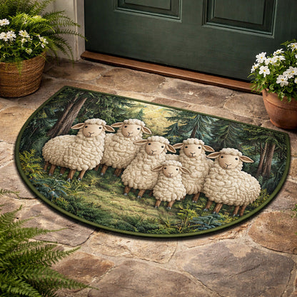 Forest Sheep Family Quilted Welcome Mat GFTOHD13683
