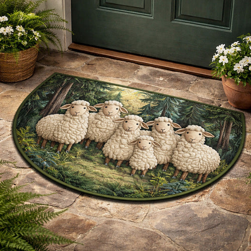 Forest Sheep Family Quilted Welcome Mat GFTOHD13683