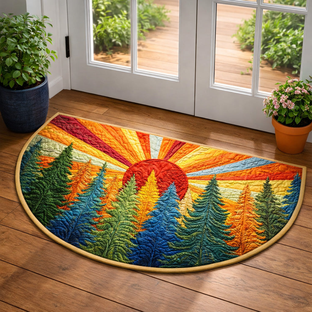 Pine Sunset Forest Quilted Welcome Mat GFTOHD13688
