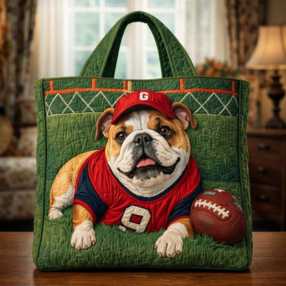 Sporty Bulldog Buddy Quilted Tote Bag GFTOHD13698