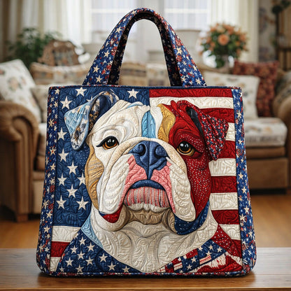 Patriotic Bulldog Pride Quilted Tote Bag GFTOHD13700