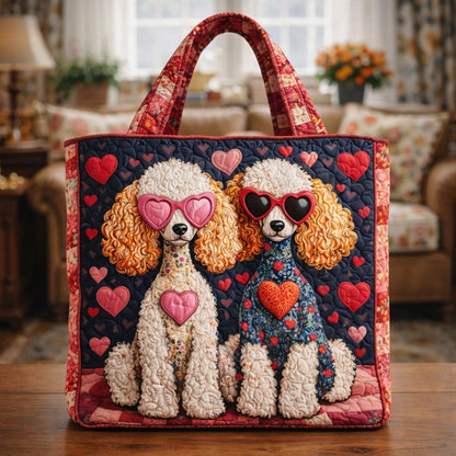 Stylish Poodle Duo Quilted Tote Bag GFTOHD13708