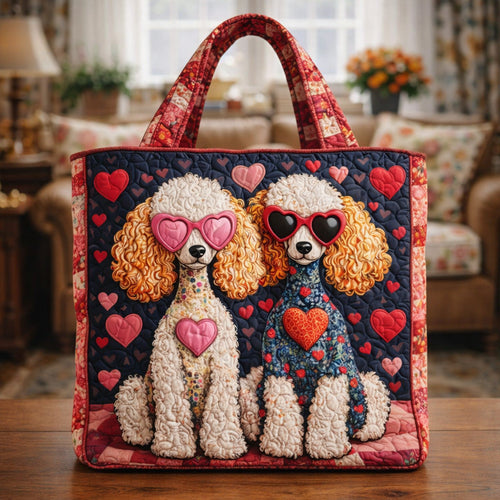 Stylish Poodle Duo Quilted Tote Bag GFTOHD13708