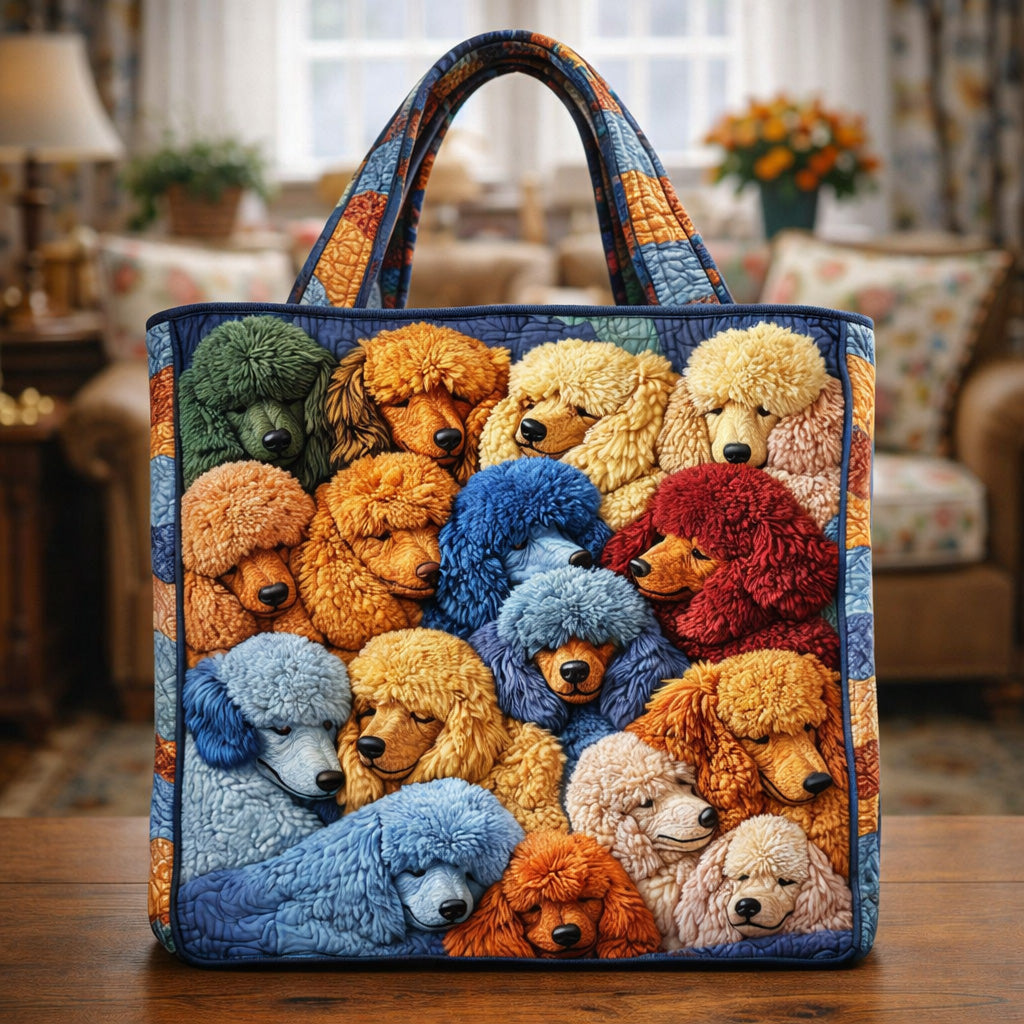 Cozy Poodle Pile Quilted Tote Bag GFTOHD13709