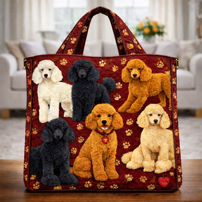 Poodle Patchwork Parade Quilted Tote Bag GFTOHD13710