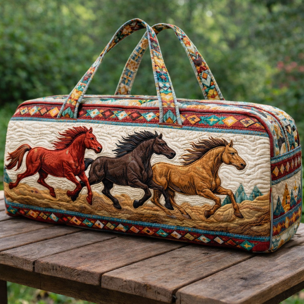 Tribal Horse Motion Quilted Duffle Bag GFTOHD13715