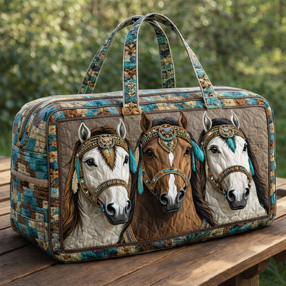 Bohemian Horse Heads Quilted Duffle Bag GFTOHD13718