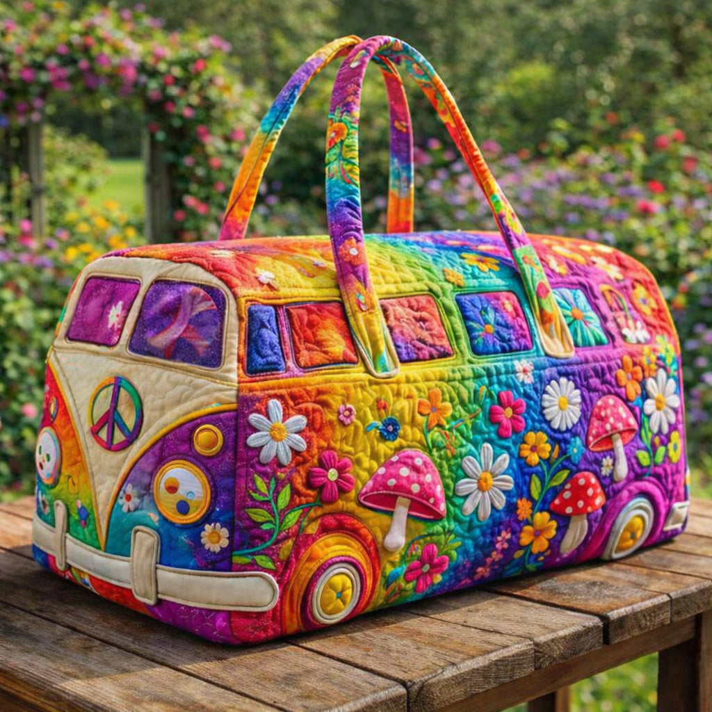 Rainbow Flower Van Quilted Duffle Bag GFTOHD13762