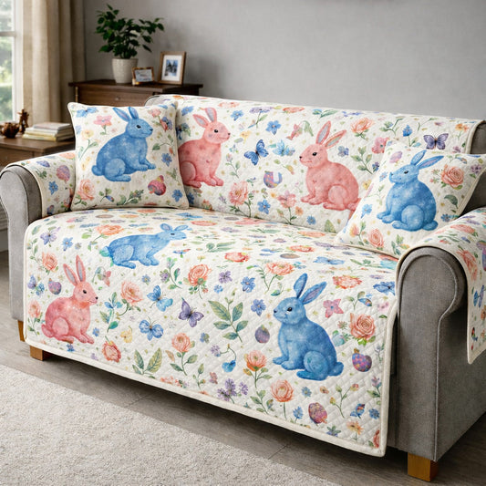 Easter Bunny Quilted Sofa Cover GFTOHD13802