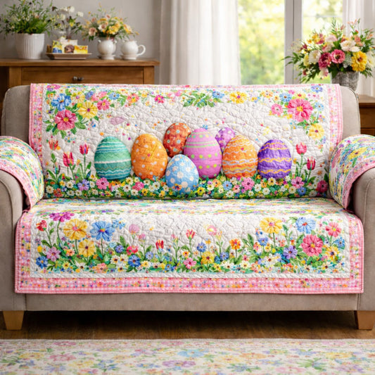 Easter Eggs Quilted Sofa Cover GFTOHD13805