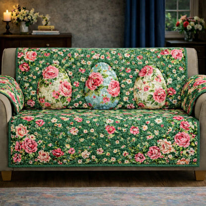Easter Eggs Quilted Sofa Cover GFTOHD13806