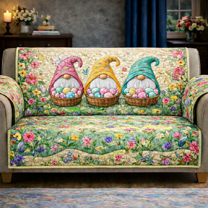 Easter Gnomes Quilted Sofa Cover GFTOHD13807